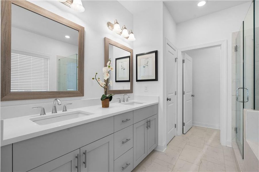 Furnished interior view inside a new home in Brackley Townhomes, Cumming (Image 16). Furnished interior view inside a new home in Brackley Townhomes, Cumming (Image 16).