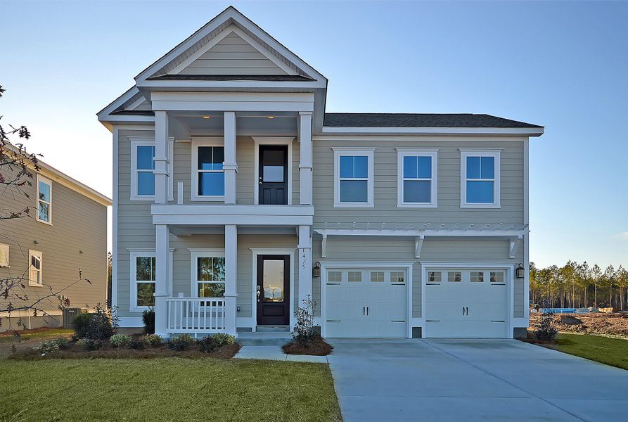 Front exterior of a new home in Heron's Walk at Summers Corner: Carolina Collection, Summerville, SC, highlighting curb appeal (Image 1). Front exterior of a new home in Heron's Walk at Summers Corner: Carolina Collection, Summerville, SC, highlighting curb appeal (Image 1).