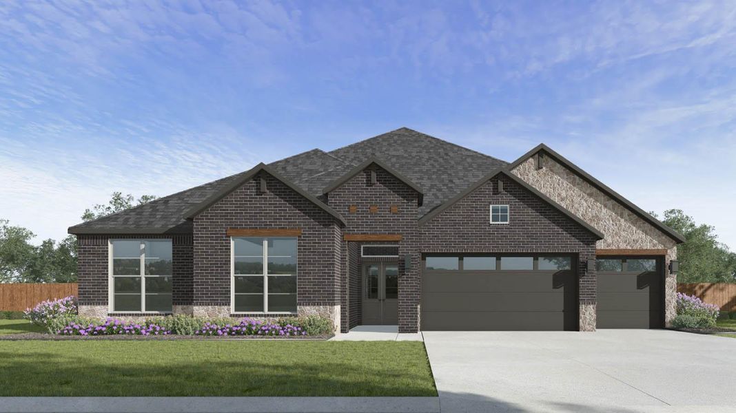 Front exterior of a new home in Butlers Bend Estates, Pinehurst, TX, highlighting curb appeal (Image 20).