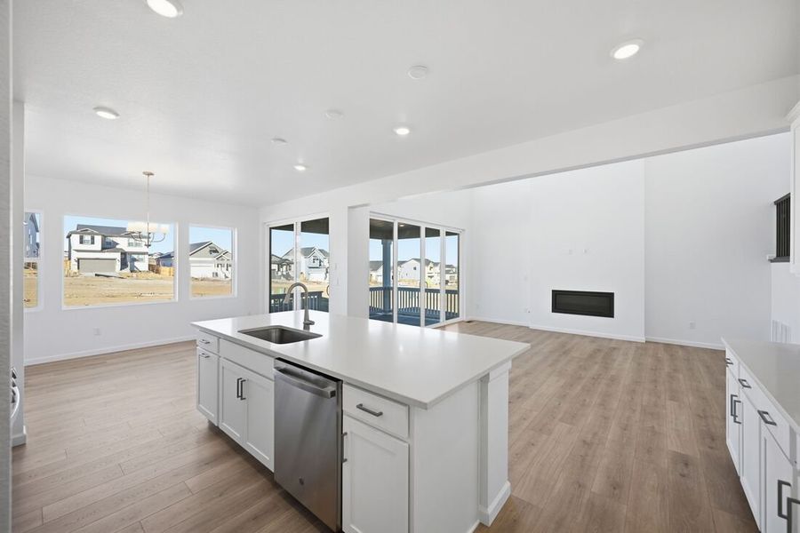 Furnished interior view inside a new home in Trailstone, Arvada (Image 6).