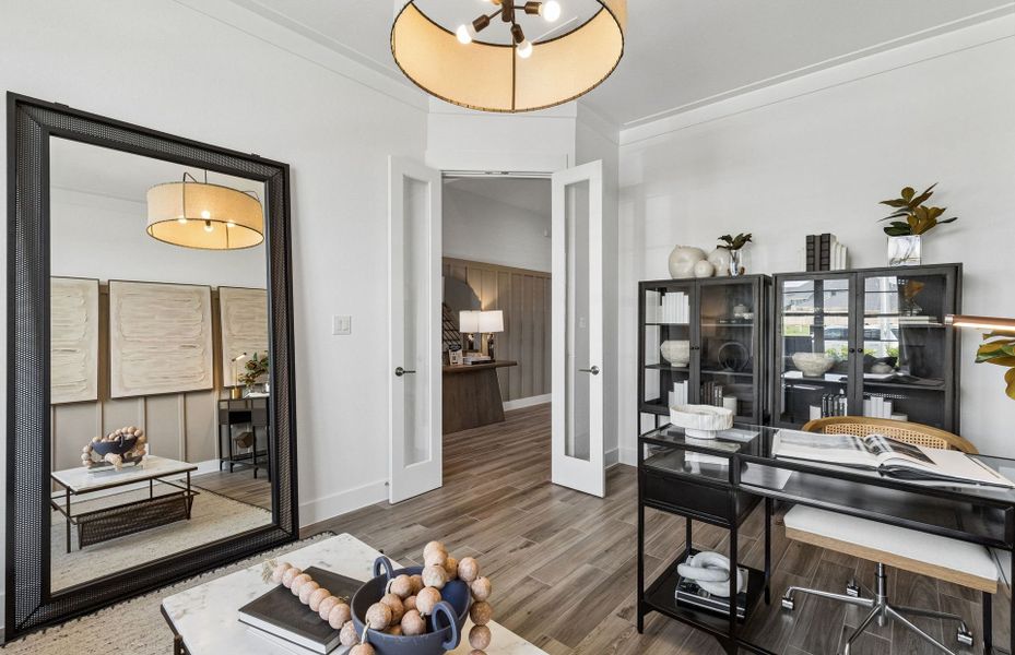 Representative furnished interior of a home built from the Iredell by Pulte Homes in Katy Court, Katy (Image 42).