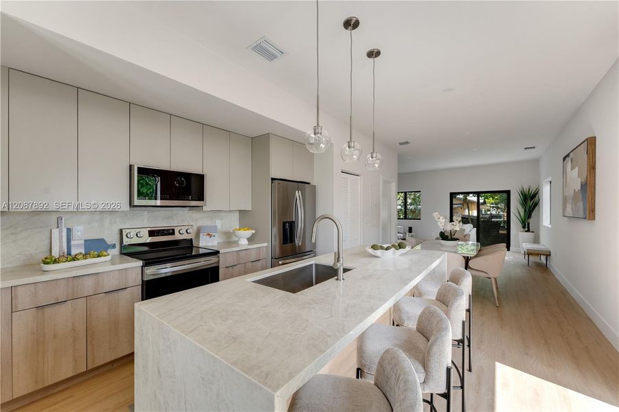 Furnished interior view inside a new home in , Miami (Image 7).