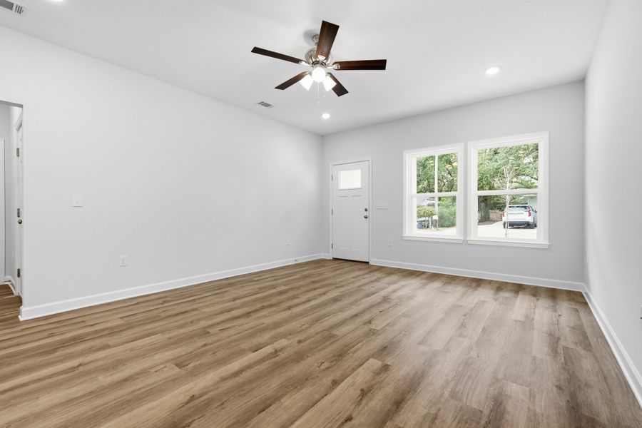 Spacious, unfurnished interior of a new home in Live Oak Cottages, Freeport (Image 29). Spacious, unfurnished interior of a new home in Live Oak Cottages, Freeport (Image 29).
