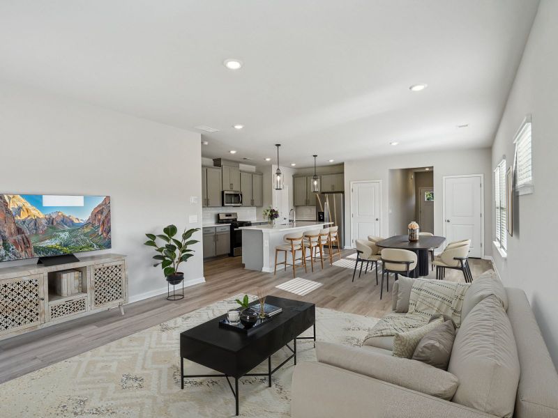 Furnished interior view inside a new home in Hemingway - Reserve Series, Cumming (Image 4). Furnished interior view inside a new home in Hemingway - Reserve Series, Cumming (Image 4).
