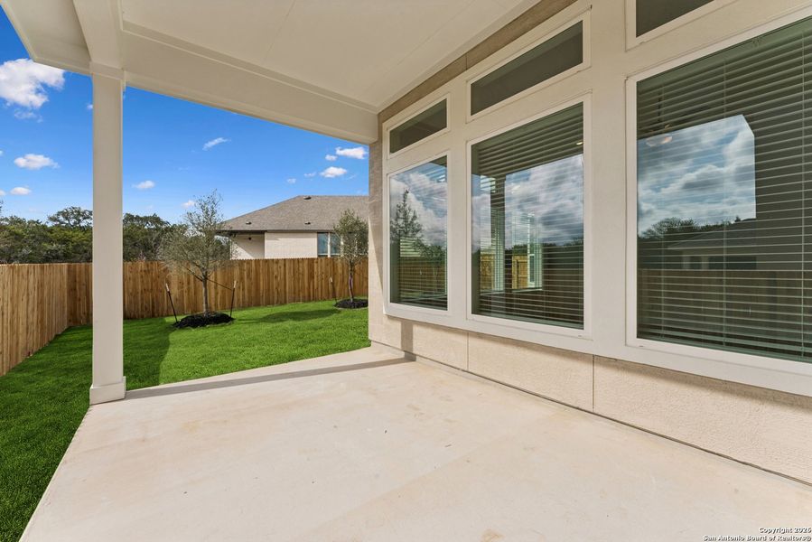 Exterior details and patio area of a home in Davis Ranch 50', San Antonio (Image 20).