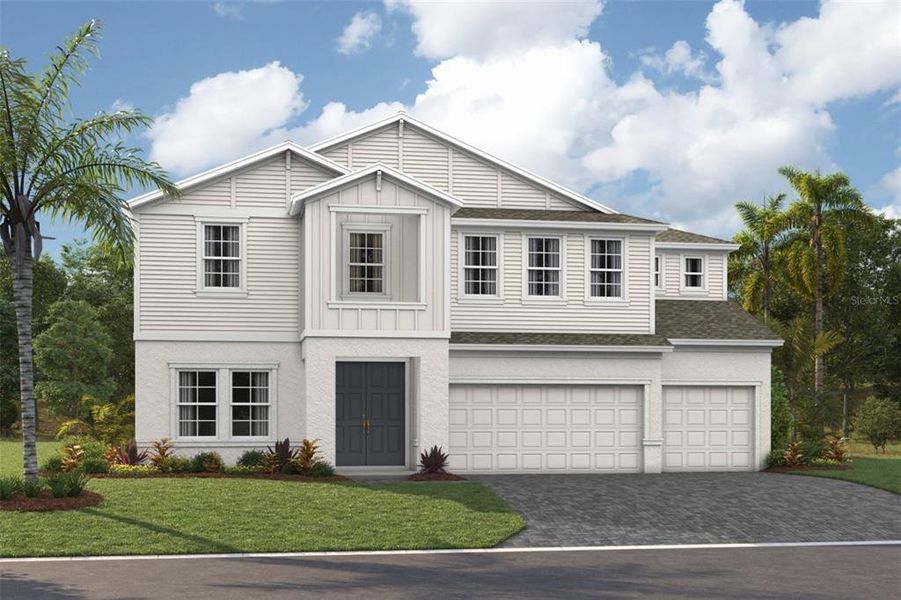 Front exterior of a new home in Pasadena Woods, Dade City, FL, highlighting curb appeal (Image 1). Front exterior of a new home in Pasadena Woods, Dade City, FL, highlighting curb appeal (Image 1).