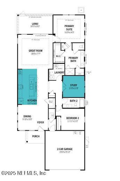 2D floor plan layout of this home in RiverTown - WaterSong, St. Johns, FL (Image 2). 2D floor plan layout of this home in RiverTown - WaterSong, St. Johns, FL (Image 2).