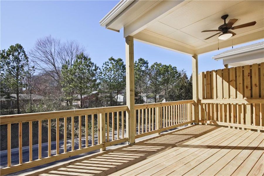 Exterior details and patio area of a home in Towns at Enclave, Lawrenceville (Image 4).