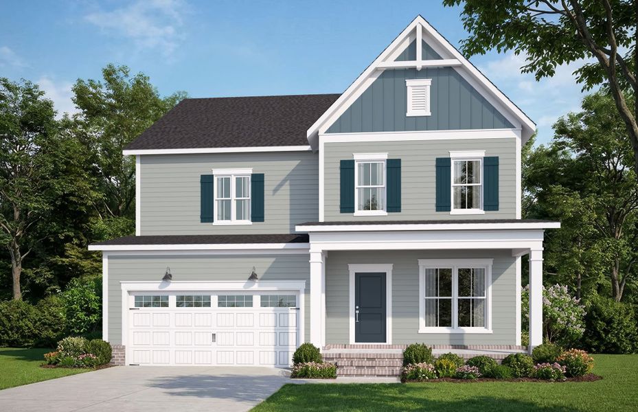 Representative exterior photo of a completed home built from the Continental by Pulte Homes in Lewiston Meadows, Greensboro, NC (Image 20).