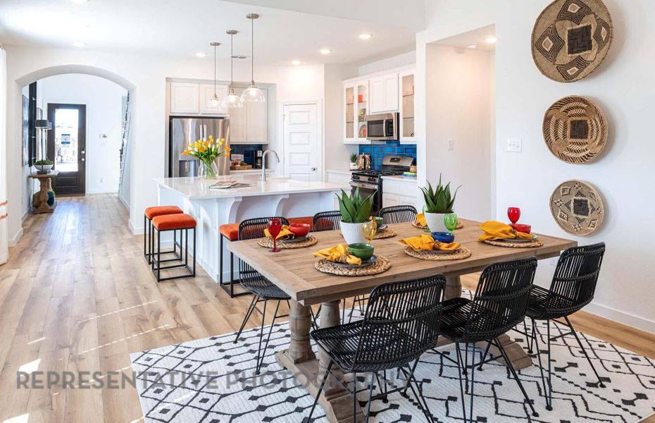 Furnished interior view inside a new home in Pomona: 42ft. lots, Manvel (Image 24).