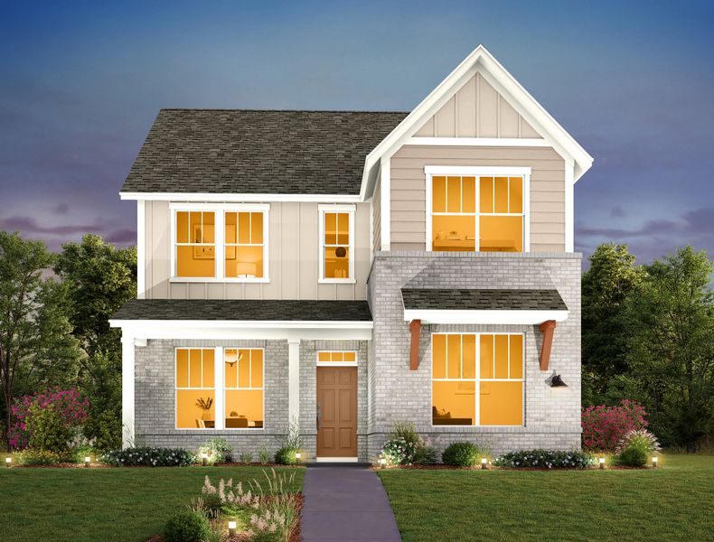 Representative exterior photo of a completed home built from the Blue Jay by Ashton Woods in The Cottages at Lariat, Liberty Hill, TX (Image 12). Representative exterior photo of a completed home built from the Blue Jay by Ashton Woods in The Cottages at Lariat, Liberty Hill, TX (Image 12).