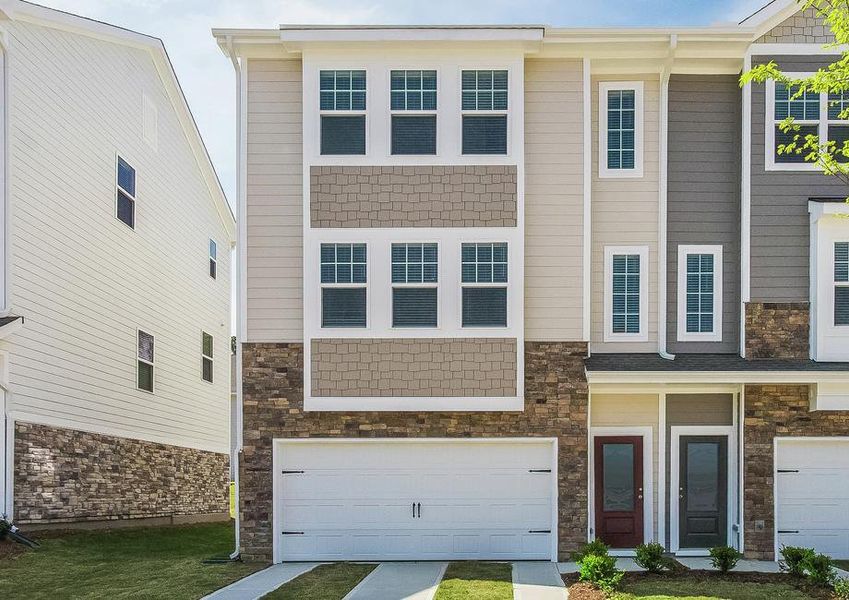 Exterior image of the Dogwood with stone accents.