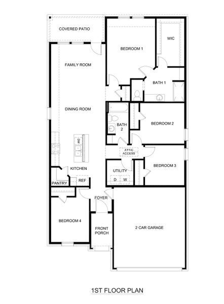 2D floor plan layout for the Dixon by D.R. Horton in Three Oaks, Sherman, TX (Image 3). 2D floor plan layout for the Dixon by D.R. Horton in Three Oaks, Sherman, TX (Image 3).