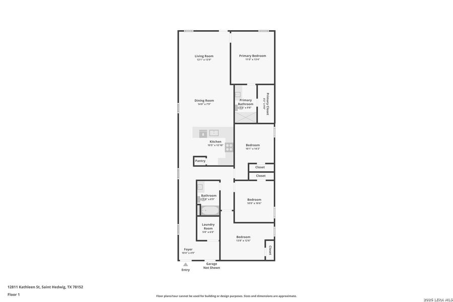 2D floor plan layout of this home in Spring Grove, St. Hedwig, TX (Image 3).