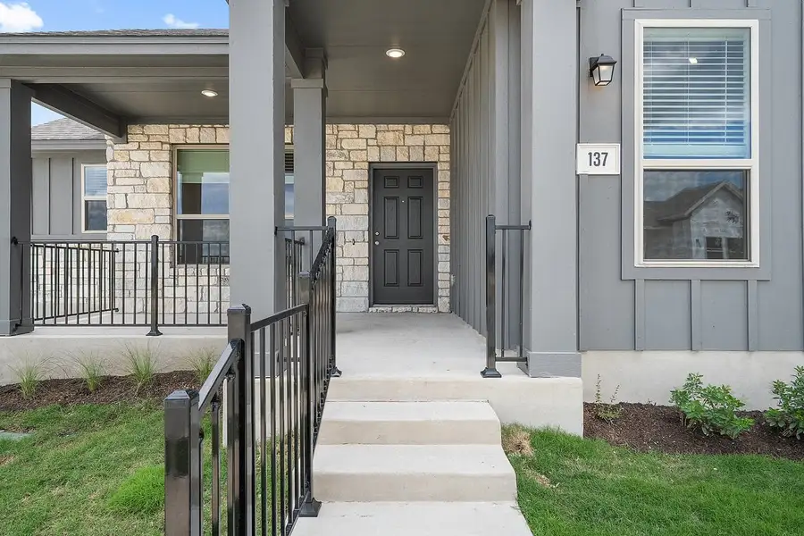 Exterior details and patio area of a home in Sage Hollow, Kyle (Image 2). Exterior details and patio area of a home in Sage Hollow, Kyle (Image 2).