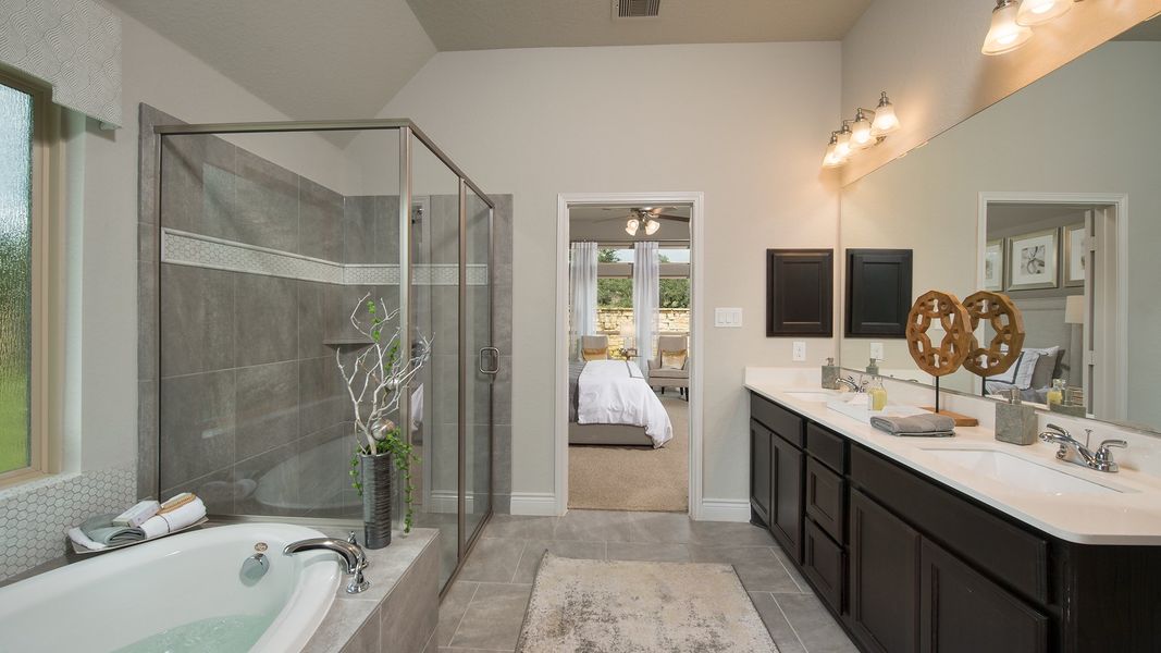 Representative furnished interior of a home built from the 2935W by Perry Homes in Meridiana, Rosharon (Image 29).