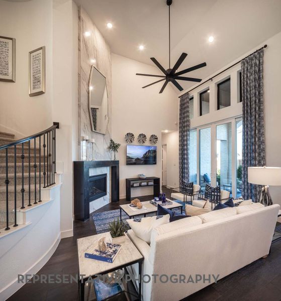 Furnished interior view inside a new home in Santa Rita Ranch, Liberty Hill (Image 25). Furnished interior view inside a new home in Santa Rita Ranch, Liberty Hill (Image 25).