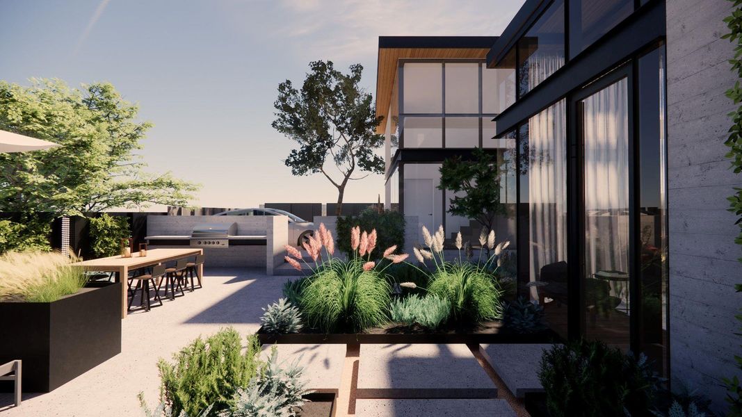 Exterior details and patio area of a home in , Austin (Image 4). Exterior details and patio area of a home in , Austin (Image 4).