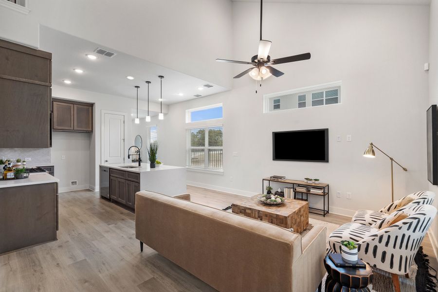Furnished interior view inside a new home in Foxfield, Austin (Image 24). Furnished interior view inside a new home in Foxfield, Austin (Image 24).