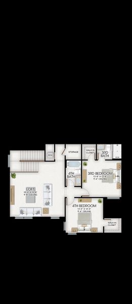 2D floor plan layout for the Belize by GL Homes in Valencia Del Mar (55+), Boynton Beach, FL (Image 6).