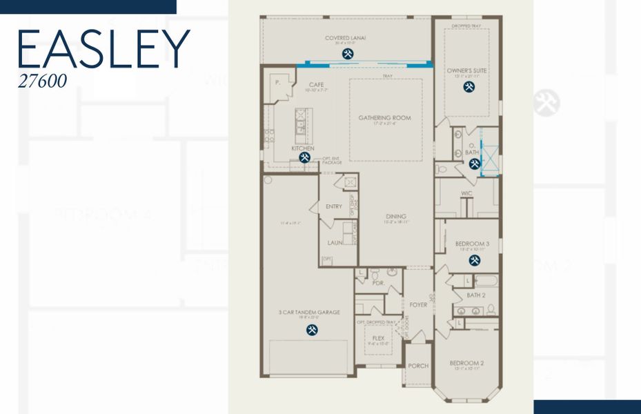 2D floor plan layout of this home in Highpointe, Stuart, FL (Image 3).