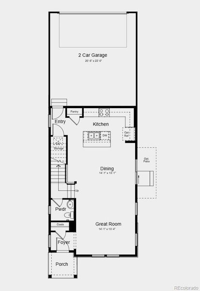 First Floor Plan - Additional Highlights Include: Door to primary bath, additional sink at secondary bathroom, and rail and spindle-style balusters First Floor Plan - Additional Highlights Include: Door to primary bath, additional sink at secondary bathroom, and rail and spindle-style balusters