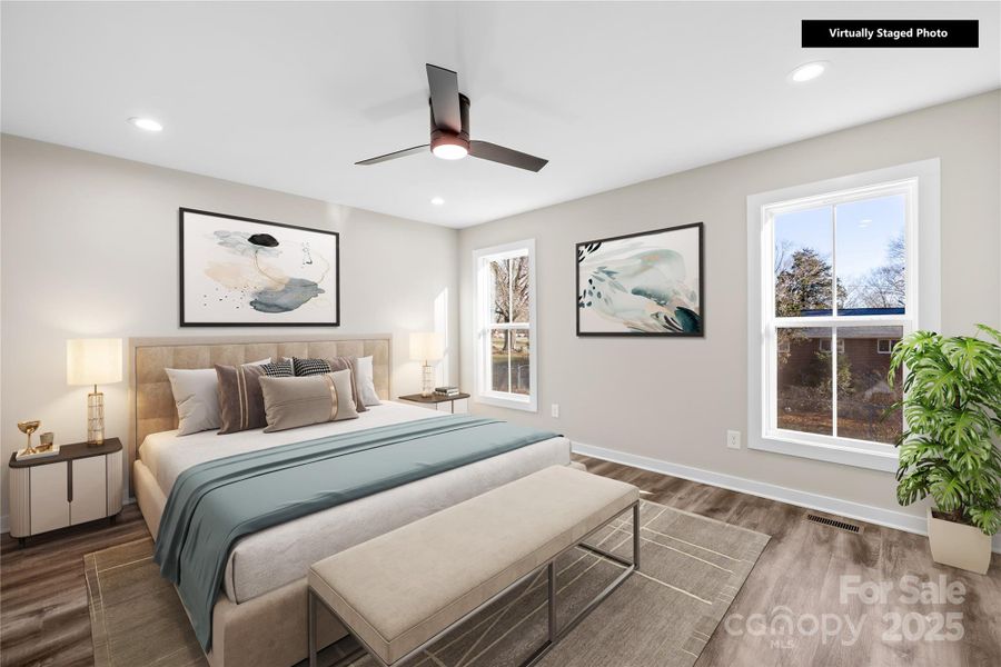 Virtually Staged Primary Bed