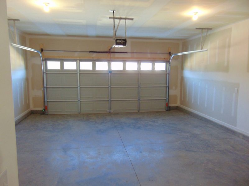 The spacious two car garage