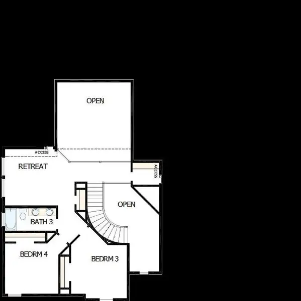 2D floor plan layout of this home in South Pointe  Village Series, Mansfield, TX (Image 3).
