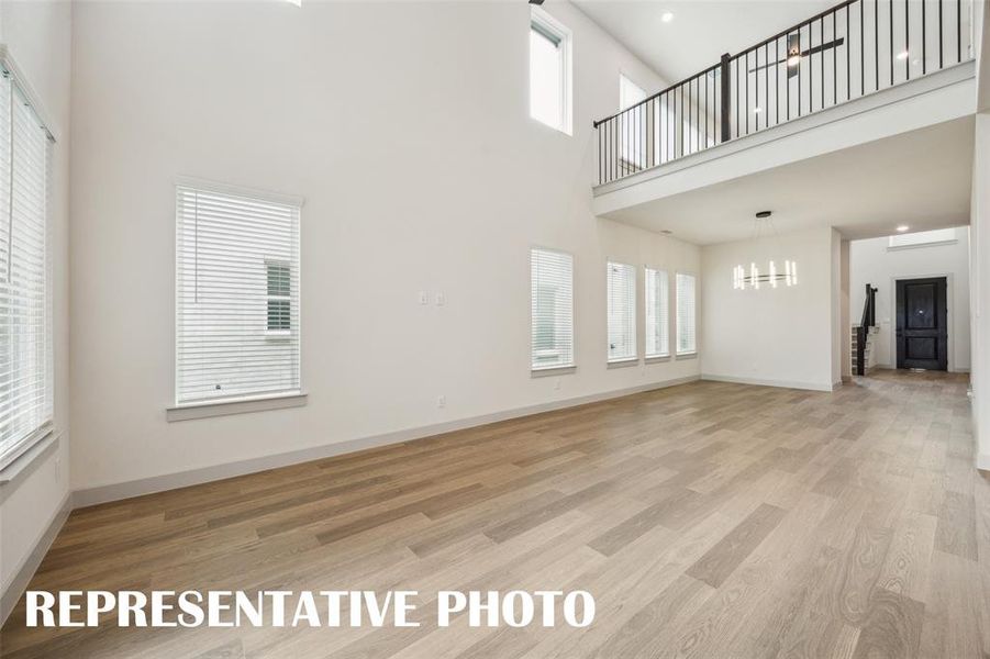 Offering a game room open to the family room below, you'll enjoy a dual level entertainment zone in this dream home.  REPRESENTATIVE PHOTO