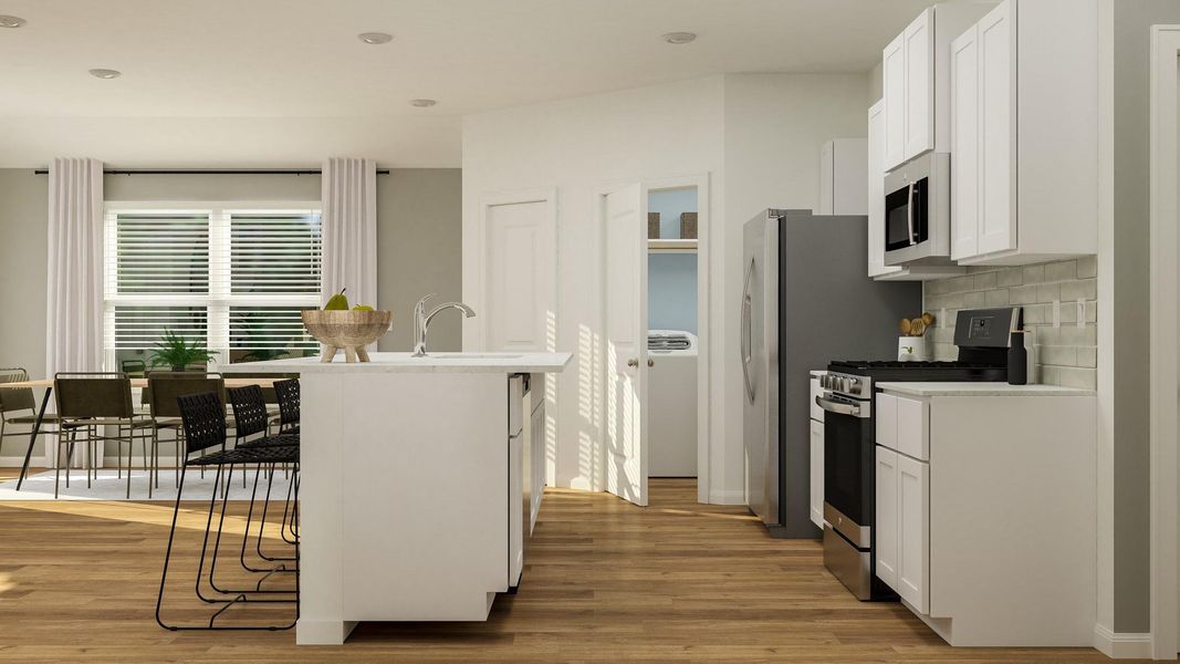 Furnished interior view inside a new home in Meadowlark Preserve: Claremont Collection, Pflugerville (Image 16). Furnished interior view inside a new home in Meadowlark Preserve: Claremont Collection, Pflugerville (Image 16).