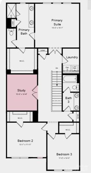 Additional Highlights Include: Study in place of loft, and 30" freestanding gas range.