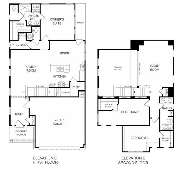 2D floor plan layout of this home in Saddle Ridge at Wildhorse Ranch, Manor, TX (Image 2).