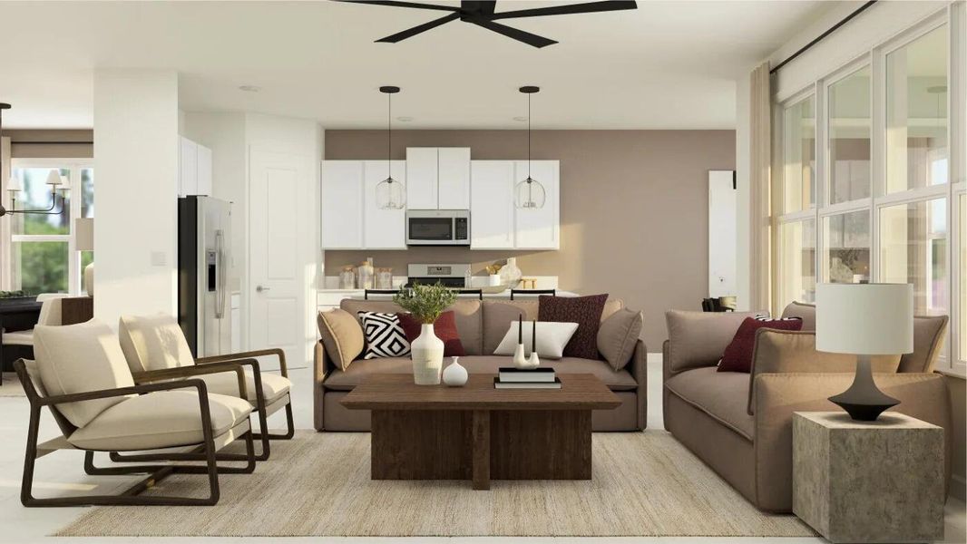 Furnished interior view inside a new home in Arden: The Providence Collection, Loxahatchee (Image 9).
