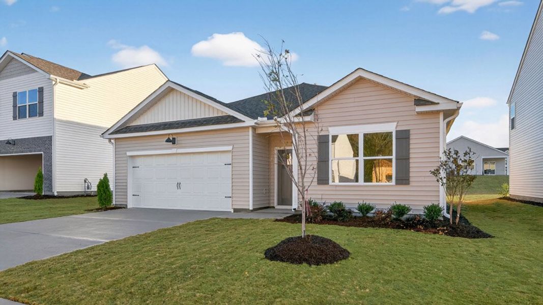 Representative exterior photo of a completed home built from the CALI by D.R. Horton in Honeycutt Oaks, Angier, NC (Image 21).