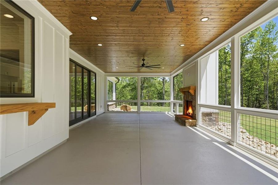 Exterior details and patio area of a home in , White (Image 32).