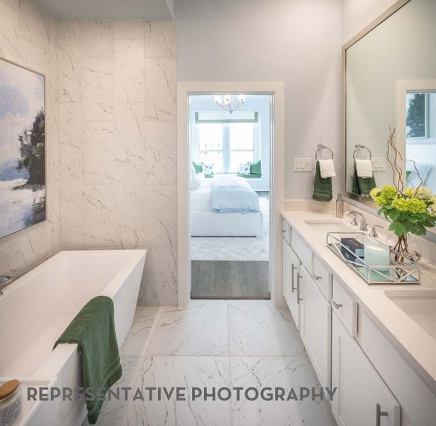 Furnished interior view inside a new home in Bridgeland Central, Cypress (Image 22).