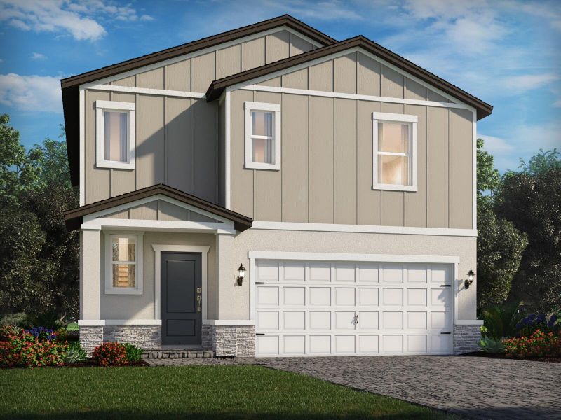 Front exterior of a home in the Meritage Homes at Terra Lago - Premier Series community, located in Indiantown, FL (Image 11).