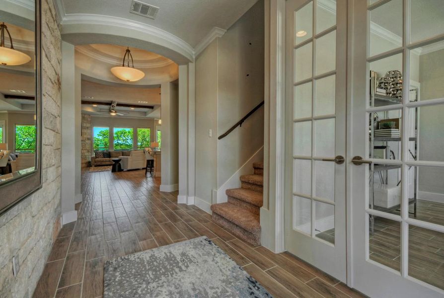 Representative furnished interior of a home built from the Madera II by Giddens Homes in Scofield Farms Estates, Georgetown (Image 143).