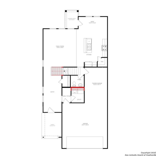 2D floor plan layout of this home in Saddle Creek Ranch, Cibolo, TX (Image 4).