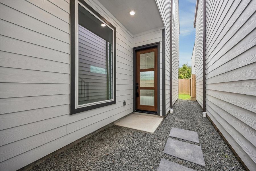 Exterior details and patio area of a home in The Heights Haus Collection, Houston (Image 3).