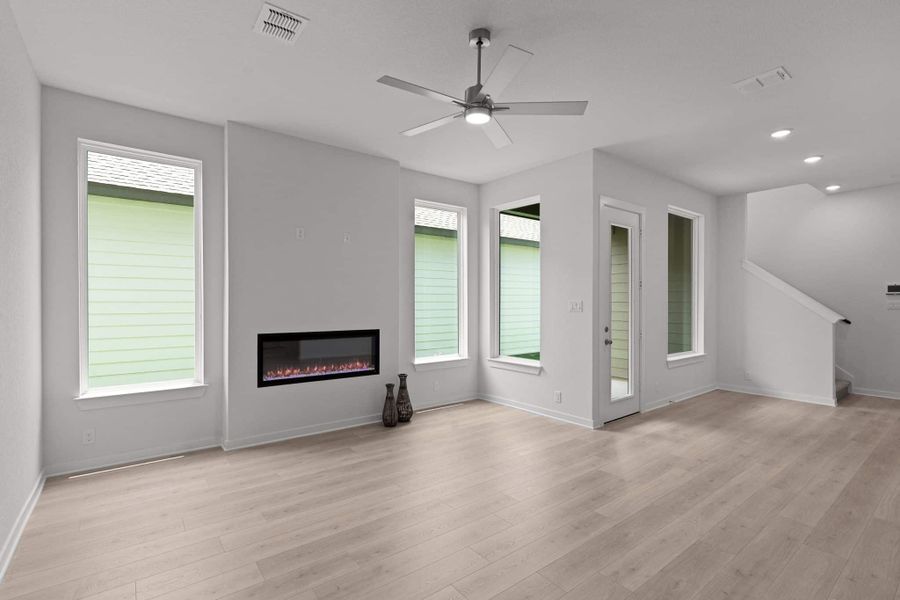 Representative unfurnished interior of a home built from the Tanner by Chesmar Homes in The Crossvine – Garden Homes, Schertz (Image 6).