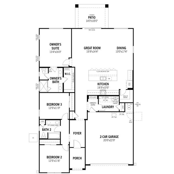 2D floor plan layout of this home in Landmarke, San Tan Valley, AZ (Image 2).