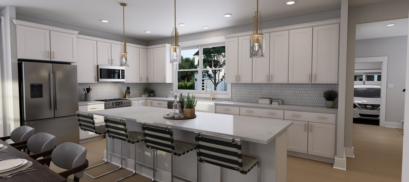 Representative furnished interior of a home built from the Willow by Baker Residential in Atwater Station - Village Collection, Fuquay Varina (Image 7).