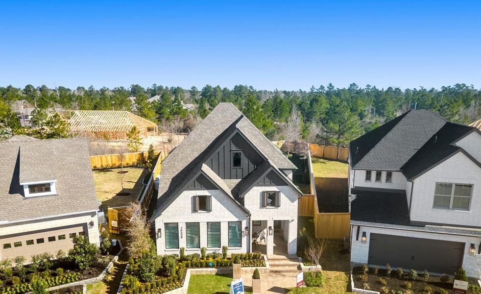 Front exterior of a new home in Kresston, Montgomery, TX, highlighting curb appeal (Image 2).