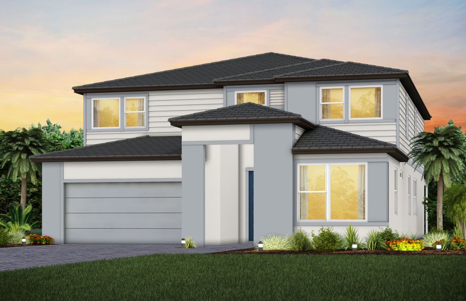 Representative exterior photo of a completed home built from the Serena by Del Webb in Del Webb Explore North River Ranch, Parrish, FL (Image 22). Representative exterior photo of a completed home built from the Serena by Del Webb in Del Webb Explore North River Ranch, Parrish, FL (Image 22).