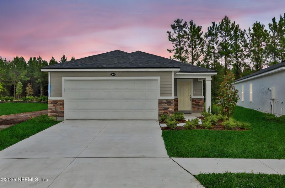 Front exterior of a new home in , Green Cove Springs, FL, highlighting curb appeal (Image 24). Front exterior of a new home in , Green Cove Springs, FL, highlighting curb appeal (Image 24).