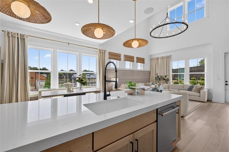 Furnished interior view inside a new home in Villages at Sharon Springs, Cumming (Image 8).