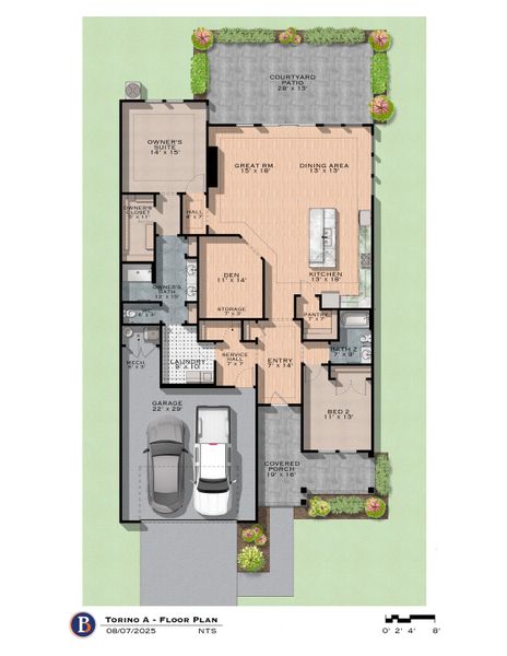 2D floor plan layout of this home in The Courtyards at The Heritage, Andover, KS (Image 4).