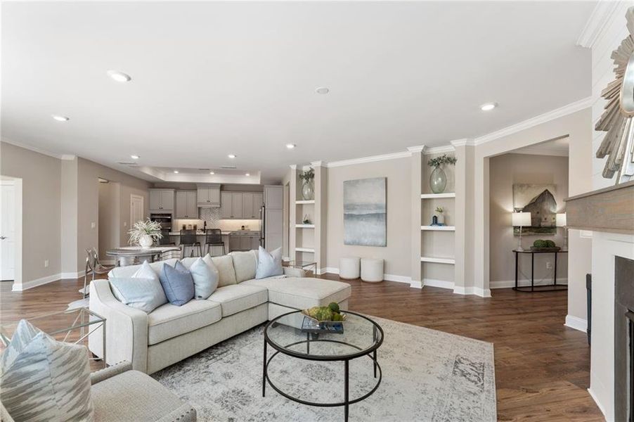 Furnished interior view inside a new home in The Courtyards of Franklin Goldmine, Cumming (Image 17).